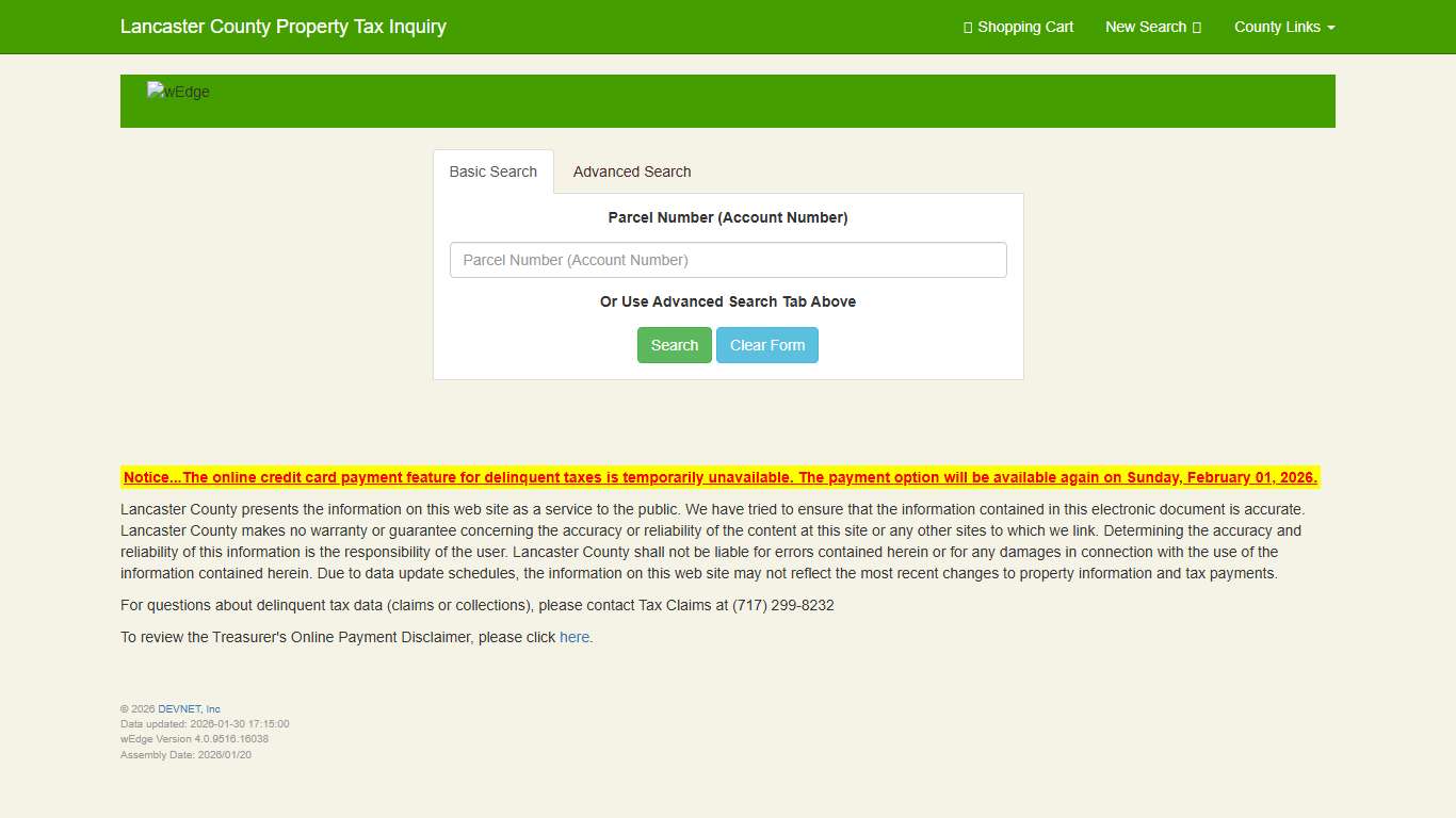 Lancaster County Property Tax Inquiry